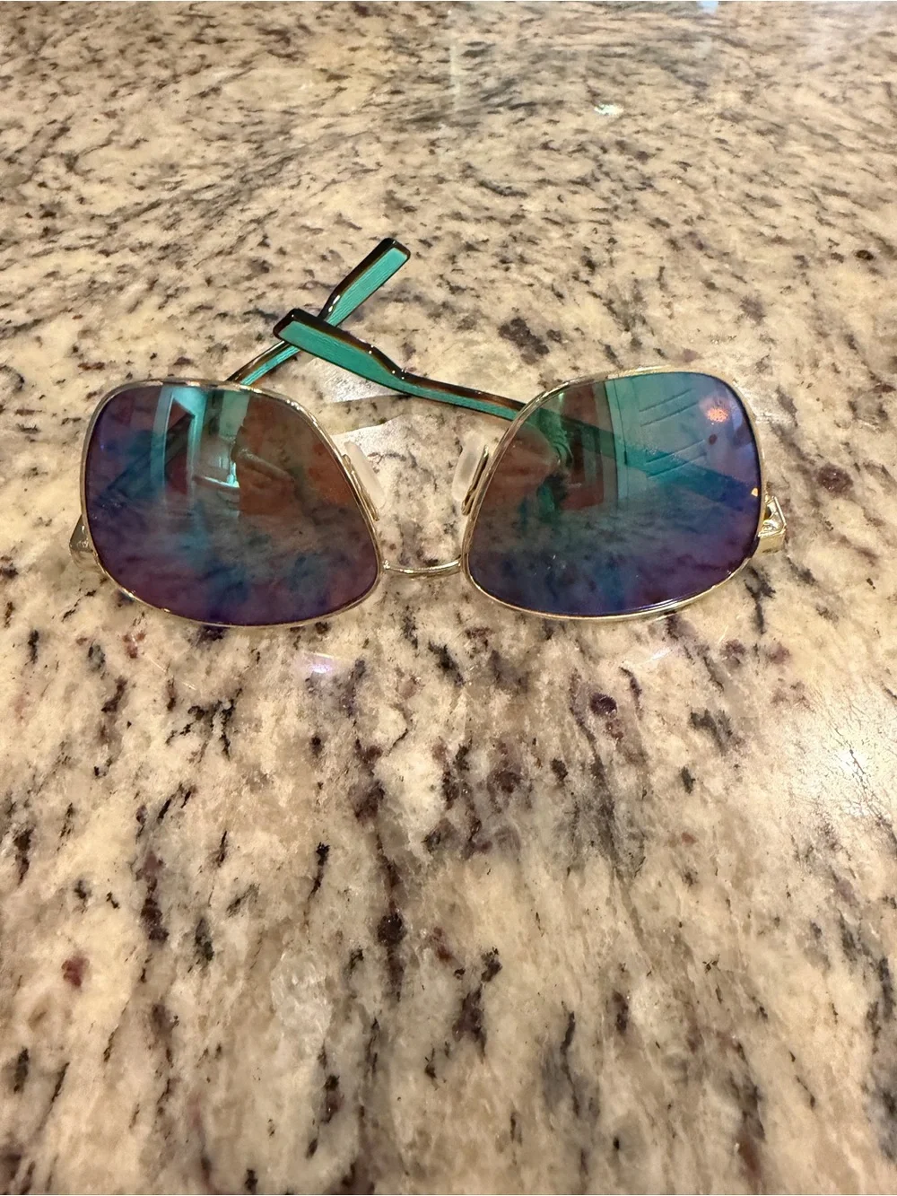 Costa Gold Frame Sunglasses with Teal Temples